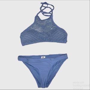 IKAKUL Crocheted Bikini Set Light Blue Color Sz M
